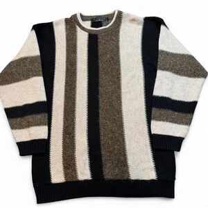 Vintage Protege Collection wool blend striped grandpa grunge sweater large